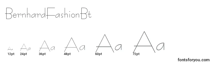 Размеры шрифта BernhardFashionBt