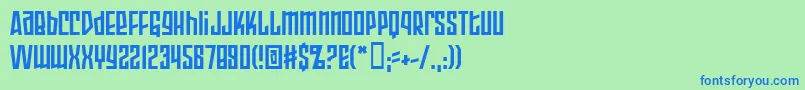 フォントArmopb – 青い文字は緑の背景です。