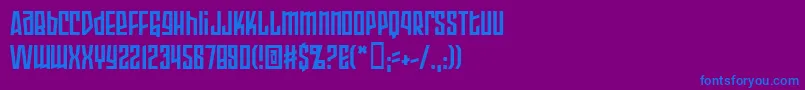 フォントArmopb – 紫色の背景に青い文字