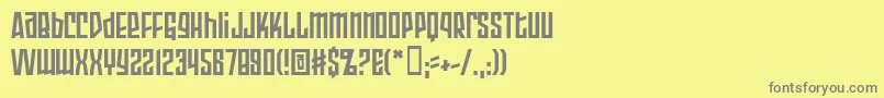 フォントArmopb – 黄色の背景に灰色の文字