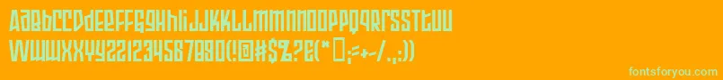 フォントArmopb – オレンジの背景に緑のフォント