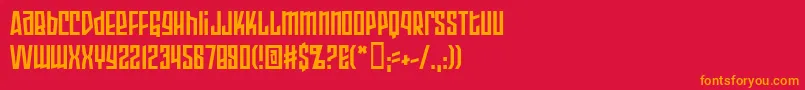 フォントArmopb – 赤い背景にオレンジの文字
