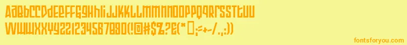 フォントArmopb – オレンジの文字が黄色の背景にあります。