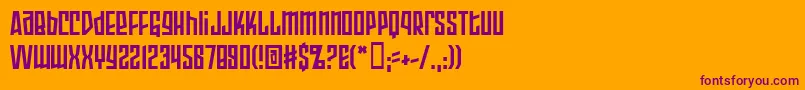 フォントArmopb – オレンジの背景に紫のフォント