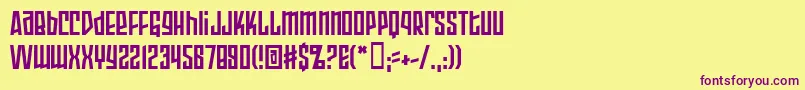 Armopb Font – Purple Fonts on Yellow Background