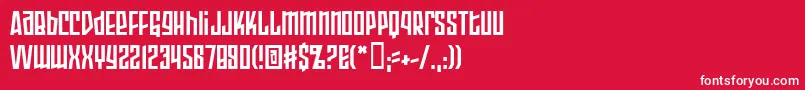 フォントArmopb – 赤い背景に白い文字