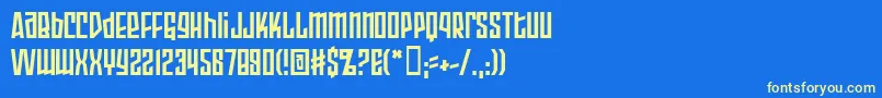フォントArmopb – 黄色の文字、青い背景