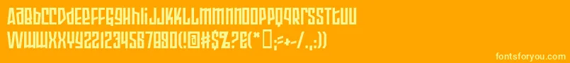 フォントArmopb – オレンジの背景に黄色の文字