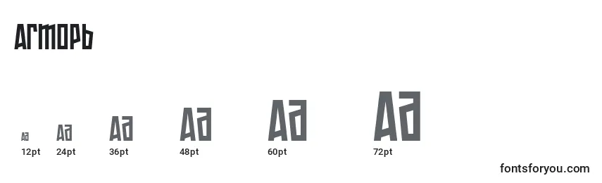 Размеры шрифта Armopb