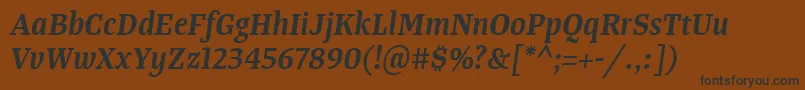 TangerserifnarrowSemibolditalic Font – Black Fonts on Brown Background