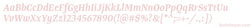 TangerserifnarrowSemibolditalic Font – Pink Fonts on White Background