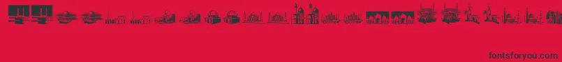ArfMosques Font – Black Fonts on Red Background