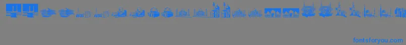 ArfMosques-Schriftart – Blaue Schriften auf grauem Hintergrund