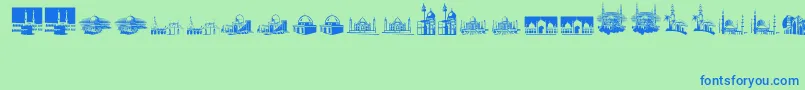 ArfMosques Font – Blue Fonts on Green Background