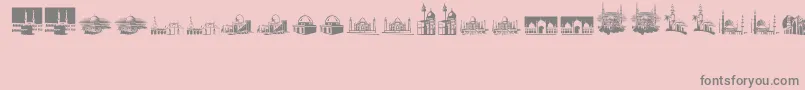 フォントArfMosques – ピンクの背景に灰色の文字