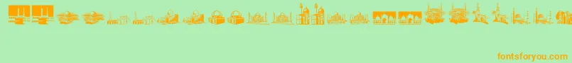 ArfMosques Font – Orange Fonts on Green Background