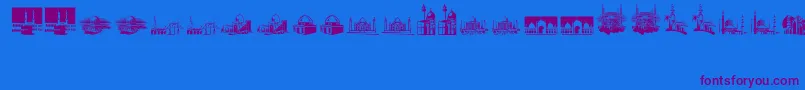 ArfMosques-Schriftart – Violette Schriften auf blauem Hintergrund