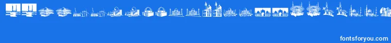 ArfMosques Font – White Fonts on Blue Background