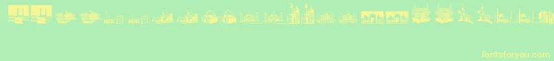 ArfMosques-Schriftart – Gelbe Schriften auf grünem Hintergrund