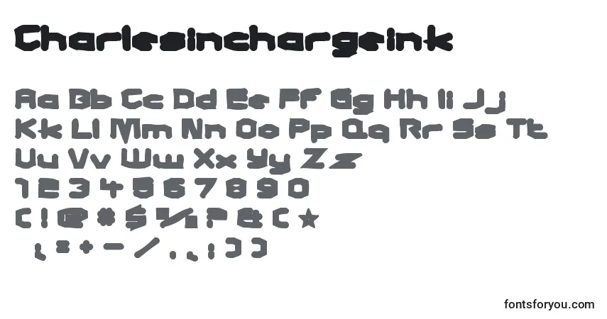 A fonte Charlesinchargeink – alfabeto, números, caracteres especiais