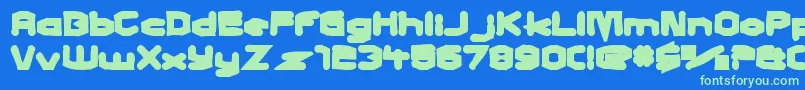 Charlesinchargeink Font – Green Fonts on Blue Background