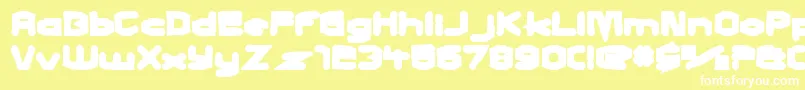 Fonte Charlesinchargeink – fontes brancas em um fundo amarelo