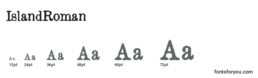 IslandRoman Font Sizes