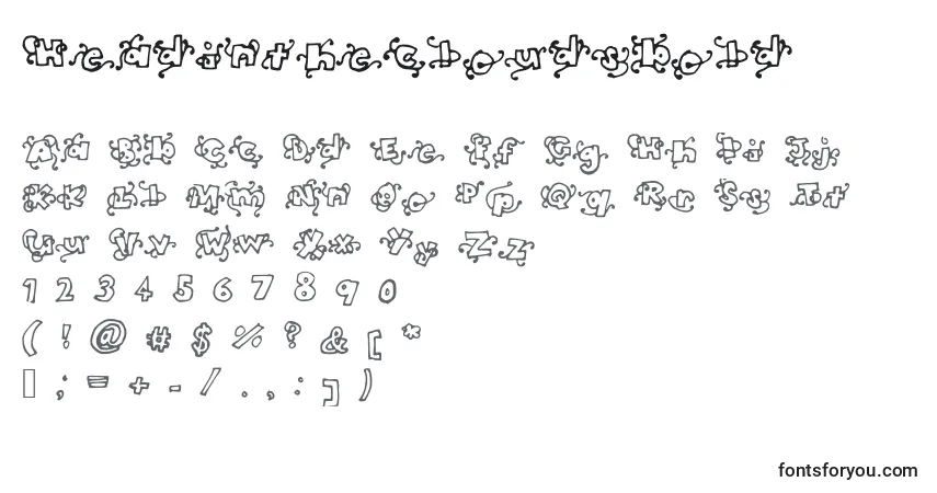 Schriftart Headinthecloudsbold – Alphabet, Zahlen, spezielle Symbole