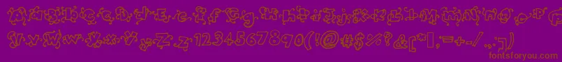 Headinthecloudsbold Font – Brown Fonts on Purple Background