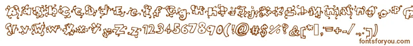 Шрифт Headinthecloudsbold – коричневые шрифты на белом фоне