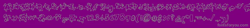 Fonte Headinthecloudsbold – fontes cinzas em um fundo violeta