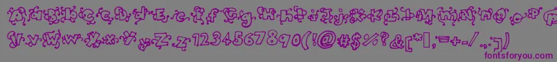 Headinthecloudsbold-fontti – violetit fontit harmaalla taustalla