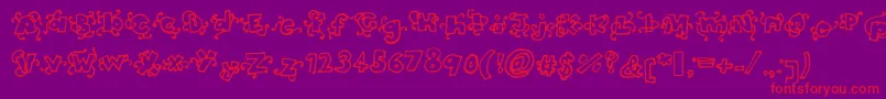 Headinthecloudsbold Font – Red Fonts on Purple Background