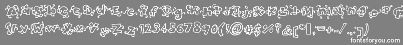 Fonte Headinthecloudsbold – fontes brancas em um fundo cinza
