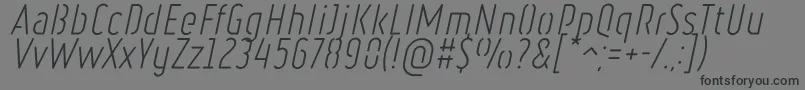 フォントRulerStencilLightItalic – 黒い文字の灰色の背景