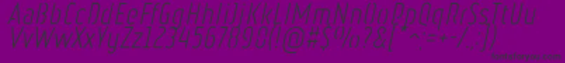 RulerStencilLightItalic Font – Black Fonts on Purple Background