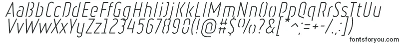 RulerStencilLightItalic-fontti – Insinöörifontit
