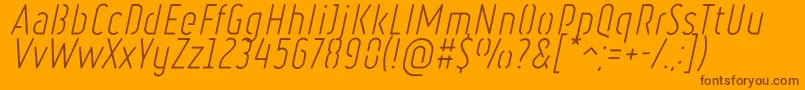フォントRulerStencilLightItalic – オレンジの背景に茶色のフォント