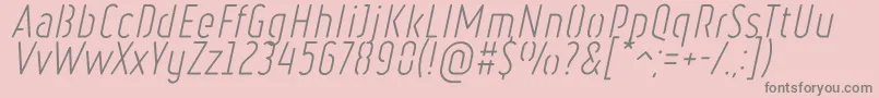 RulerStencilLightItalic Font – Gray Fonts on Pink Background
