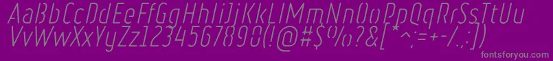 RulerStencilLightItalic Font – Gray Fonts on Purple Background