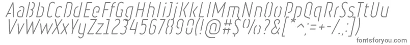 フォントRulerStencilLightItalic – 灰色のフォント