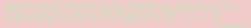 RulerStencilLightItalic-Schriftart – Grüne Schriften auf rosa Hintergrund