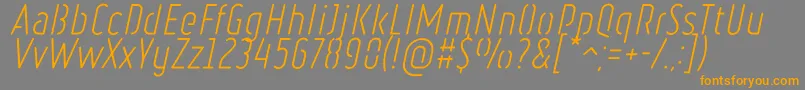 Шрифт RulerStencilLightItalic – оранжевые шрифты на сером фоне