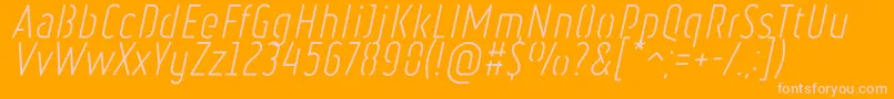 フォントRulerStencilLightItalic – オレンジの背景にピンクのフォント