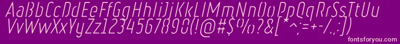 RulerStencilLightItalic Font – Pink Fonts on Purple Background
