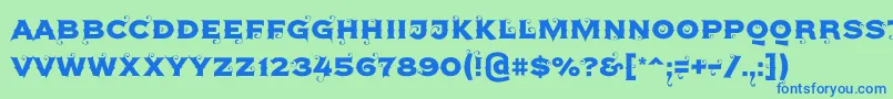 フォントAgreloy – 青い文字は緑の背景です。