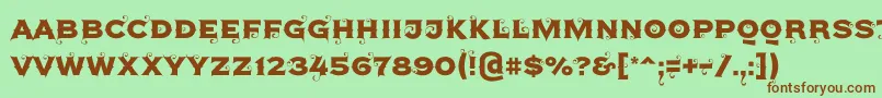 Agreloy Font – Brown Fonts on Green Background