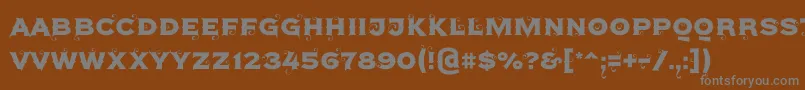 フォントAgreloy – 茶色の背景に灰色の文字