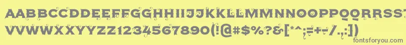 フォントAgreloy – 黄色の背景に灰色の文字