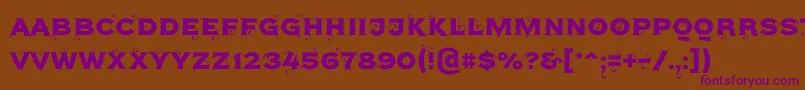 Czcionka Agreloy – fioletowe czcionki na brązowym tle